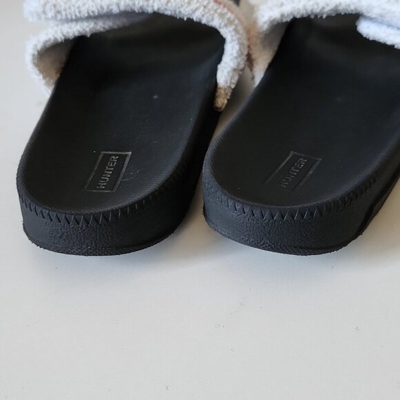 HUNTER | Original Terry Towelling Logo Slides Slip-on Sandals sz 7 - Picture 4 of 5